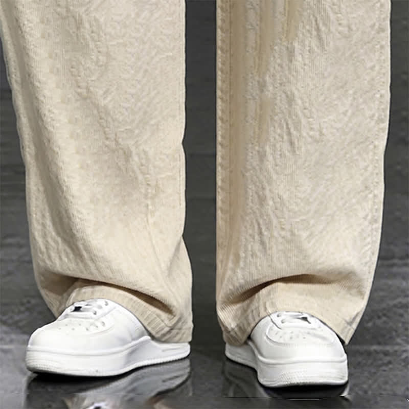 Buddha Stones Spring Summer Casual Drawstring Solid Long Pants Men's Straight Leg Pants With Pocket - image 7