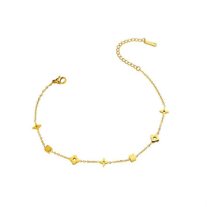 Buddha Stones Titanium Steel Floral Charm Elegant Stimulation Anklet - image 6