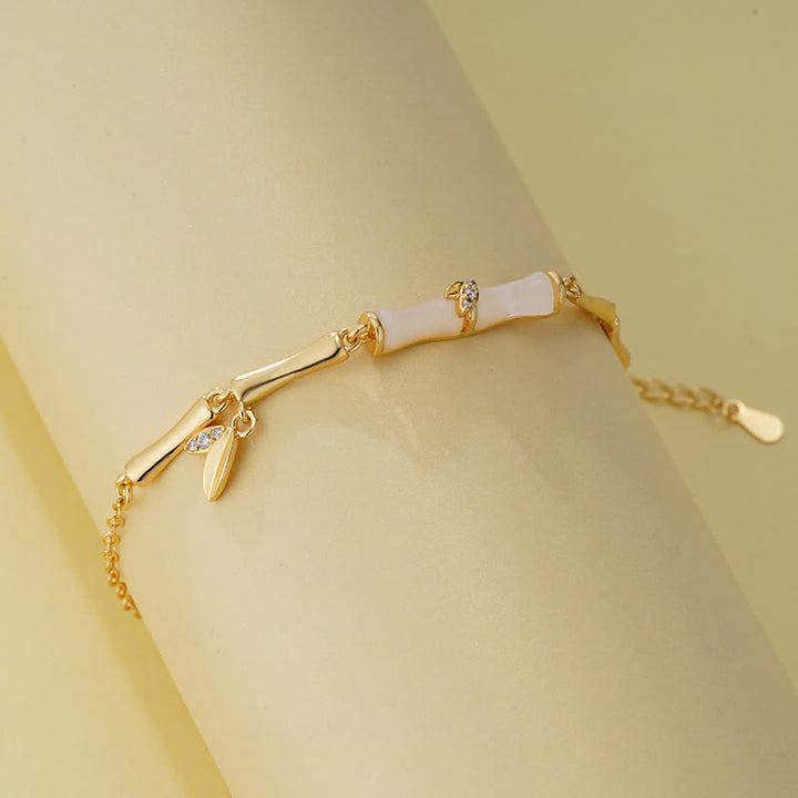Buddha Stones Copper Bamboo Leaves Wealth Chain Anklet - image 2