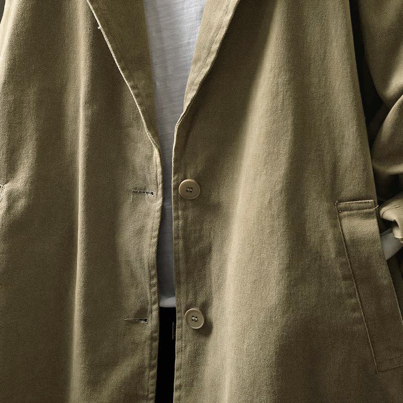 Buddha Stones Spring Fall Buttons Lapel Collar Long Sleeve Mid-length Women's Jacket With Pockets - image 26