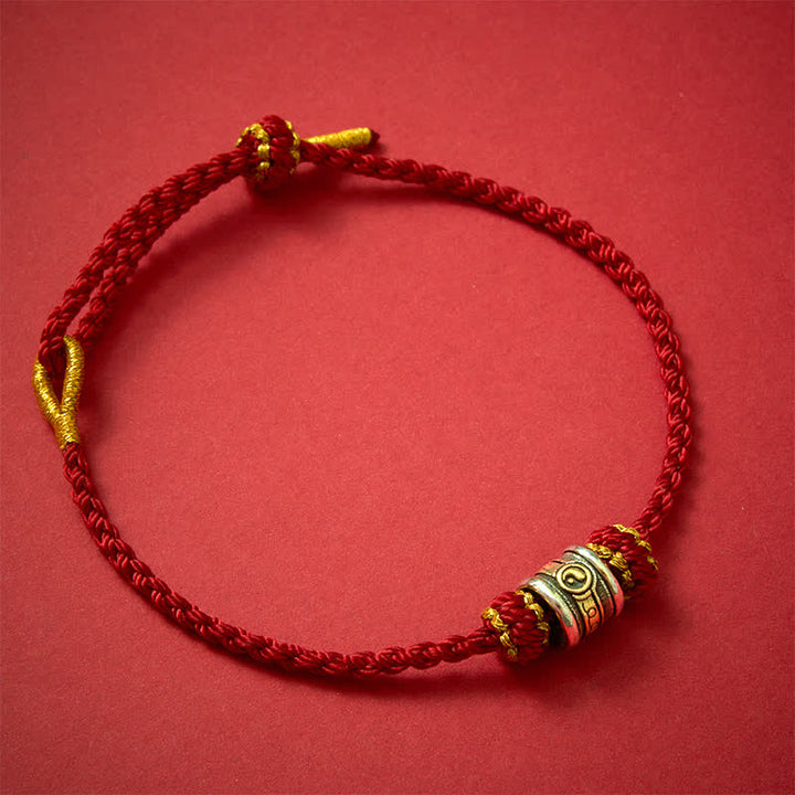 Buddha Stones Copper Yin Yang Red String Harmony Bracelet - Dark Red String - image 15