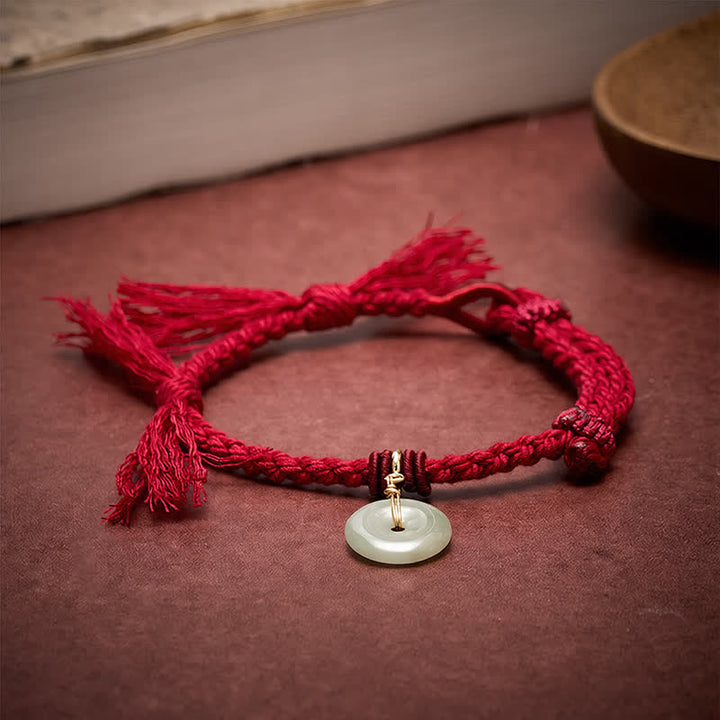Buddha Stones Red String Peace Buckle Fortune Bracelet - image 1