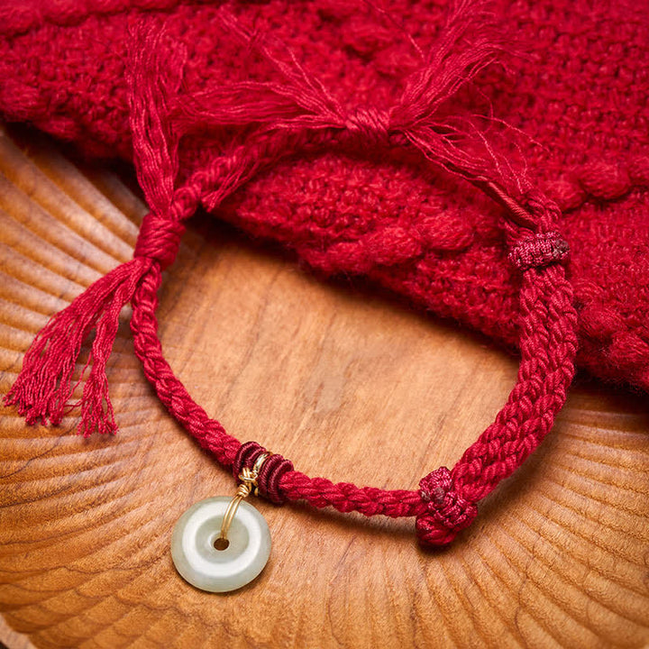 Buddha Stones Red String Peace Buckle Fortune Bracelet - Red String - image 0