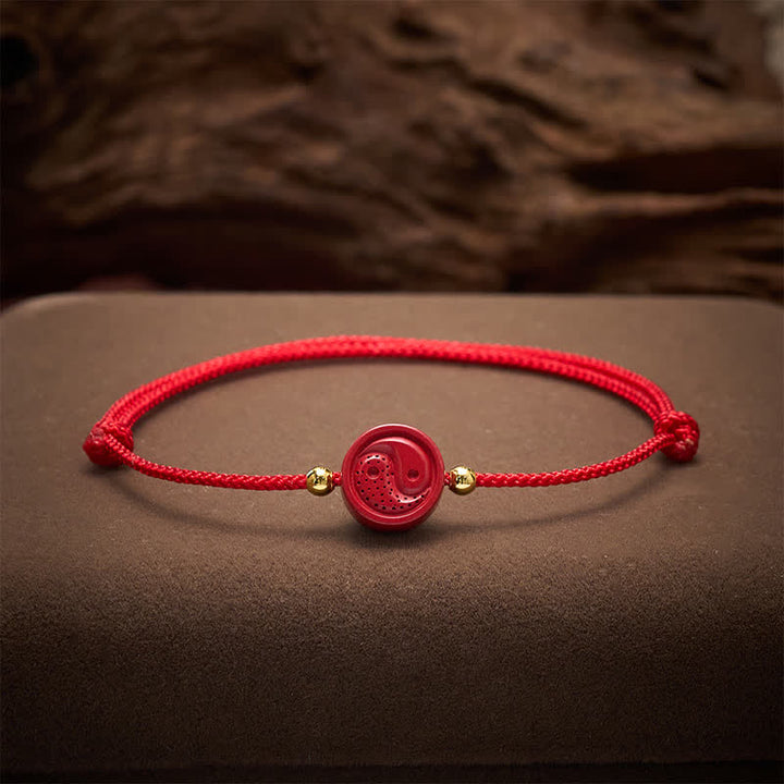 Buddha Stones Yin Yang Red String Balance Bracelet - image 3