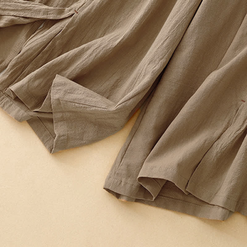 Buddha Stones Casual Simple Design Drawstring Split Women's Wide Leg Pants With Pockets - image 4