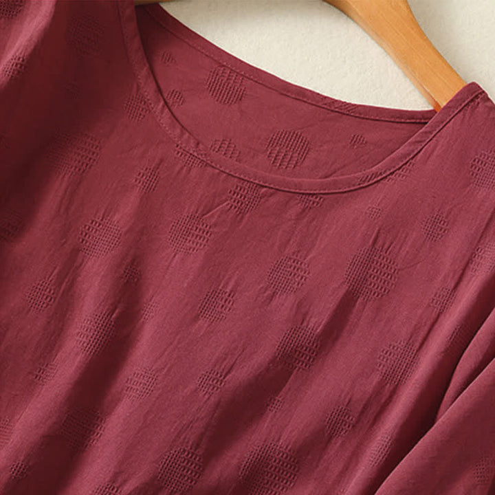 Buddha Stones Plain Crew Neck Design Women's Loose Short Sleeves T-Shirt - image 16