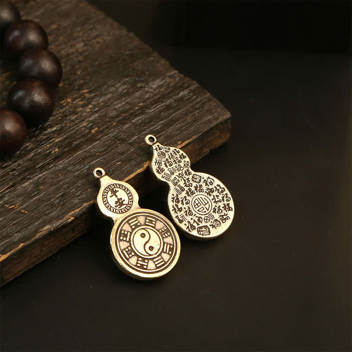 Buddha Stones Brass Bagua Gourd Pi Xiu Five Emperor Coins Pendant Protection Amulet Keychains - image 14