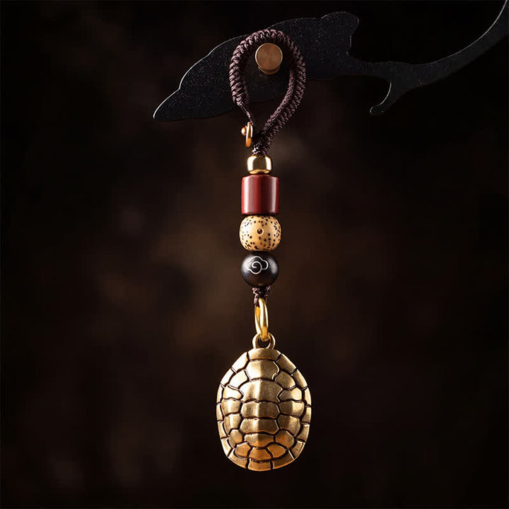 Buddha Stones Brass Turtle Pi Xiu Five Emperor Coins Protection Keychains - Turtle - image 0