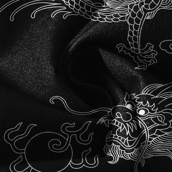 Buddha Stones Pure Cotton Imperial Dragon Pattern Drawstring Men's Tapered Pants With Pockets - image 6