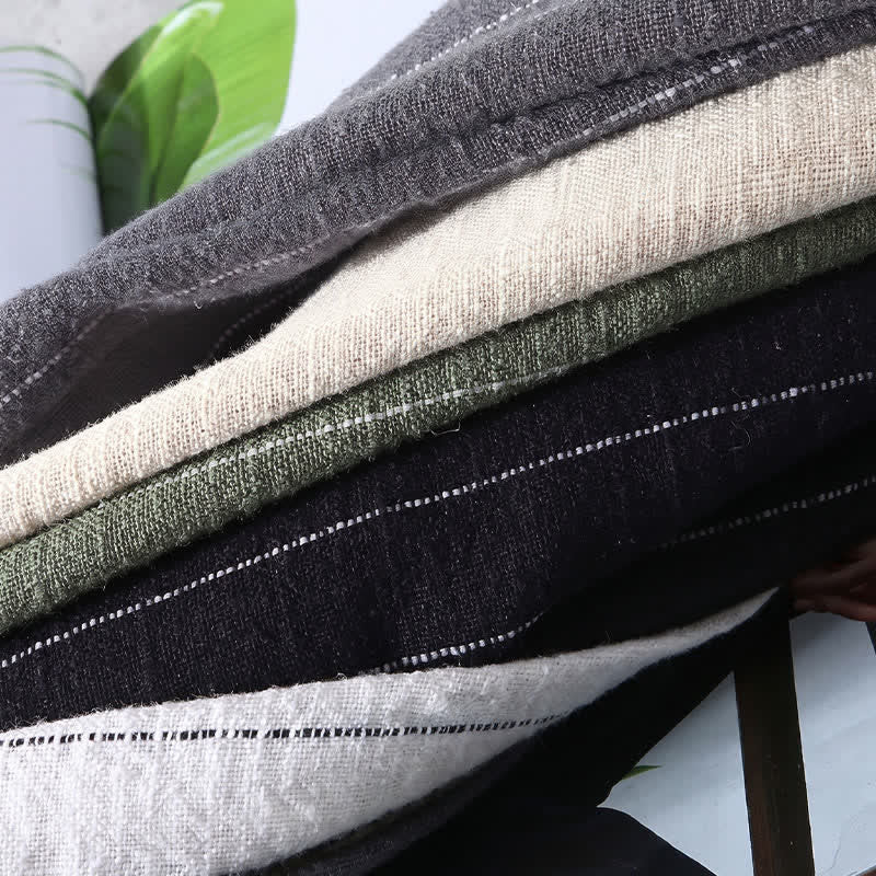 Buddha Stones Spring Summer Casual Drawstring Striped Cropped Pants Men's Tapered Pants With Pockets - image 17