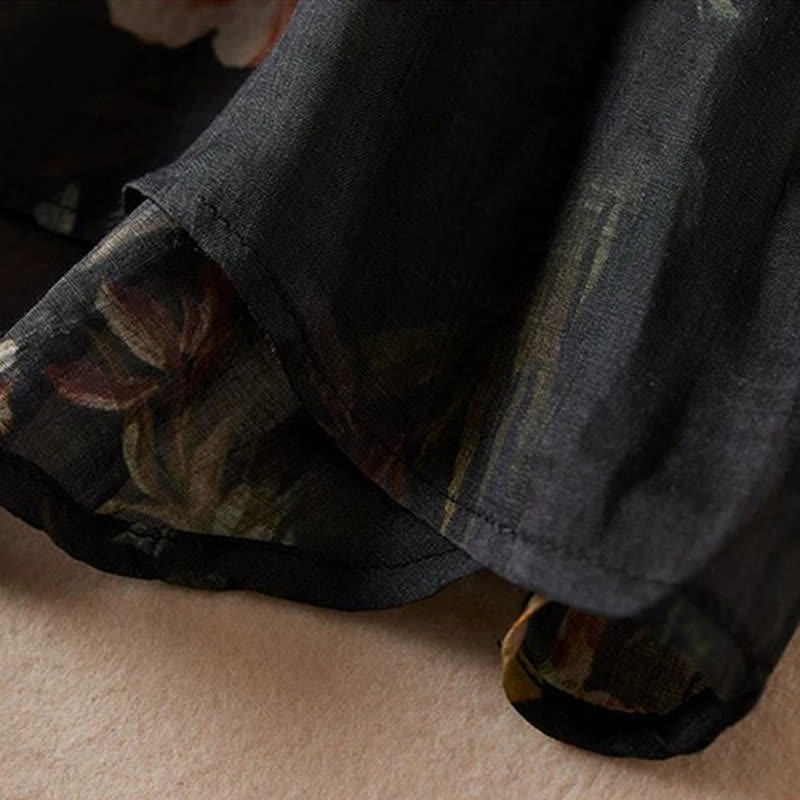 Buddha Stones Spring Summer Boho Drawstring Floral Women's Long Sleeve Shirts - image 12