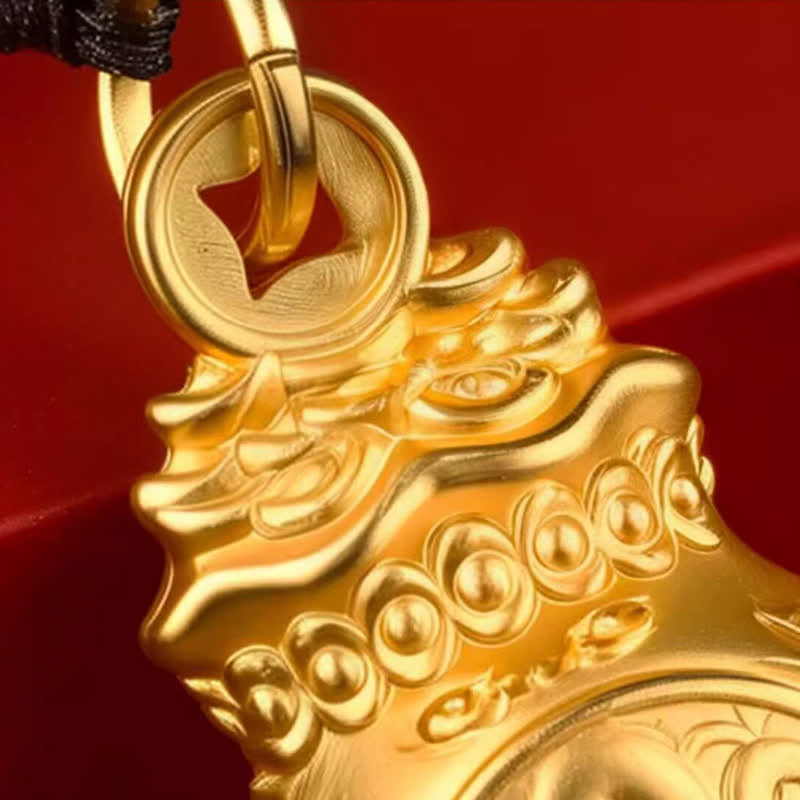 Buddha Stones "Make A Fortune Every Day" Golden Tone Copper Chinese Zodiac Fortune Money Bag Coins Keychains - image 15