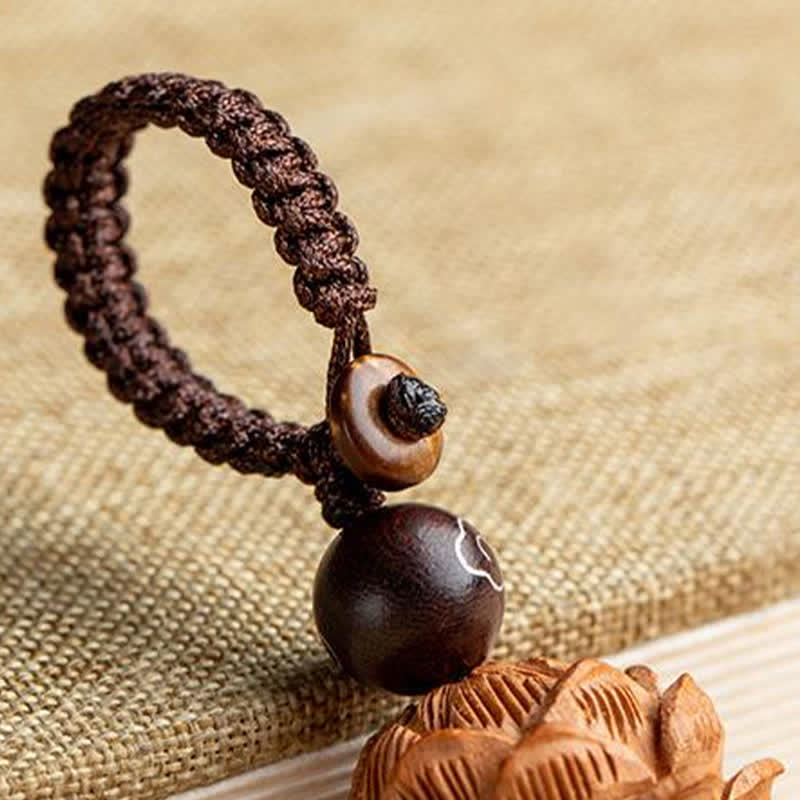 Buddha Stones Peach Wood Fu Character Money Bag Lucky Cinnabar Elephant Lotus Gourd Keychains - image 22
