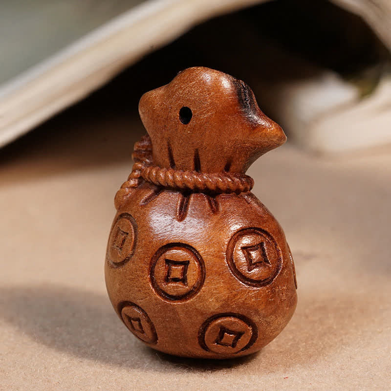 Buddha Stones Lightning Struck Jujube Wood Money Bag Chinese Coin Protection And Wealth Keychains - image 7
