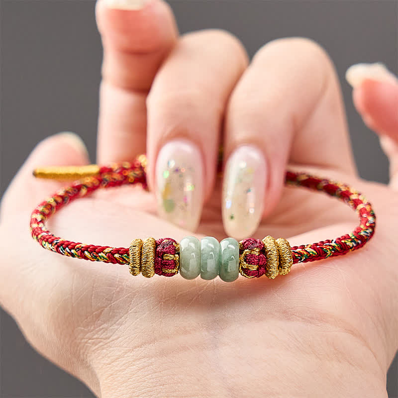 Buddha Stones Hand-Woven Luck Abacus Jade Beads String Bracelet - image 13