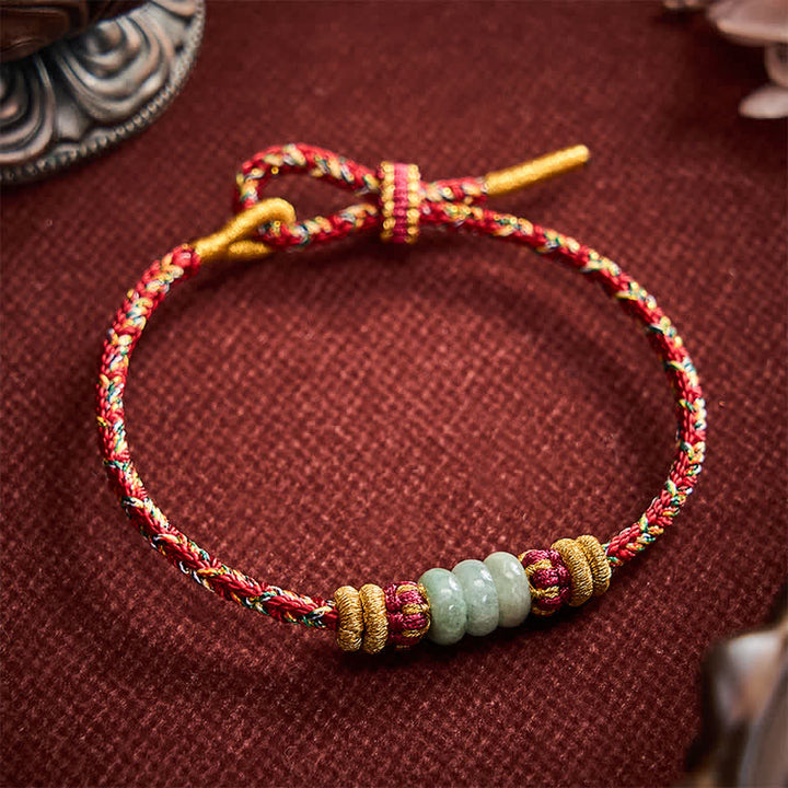Buddha Stones Hand-Woven Luck Abacus Jade Beads String Bracelet - image 12
