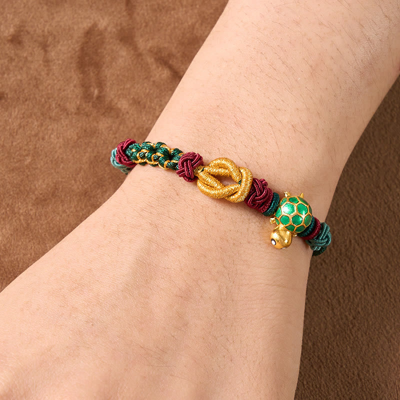 Buddha Stones Hand-Woven Copper Turtle Red String Protection Bracelet - image 13