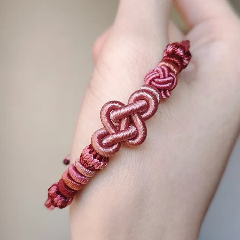 Buddha Stones Hand-Woven "Get Rich Quickly" Gourd Strength Pink String Bracelet - image 9