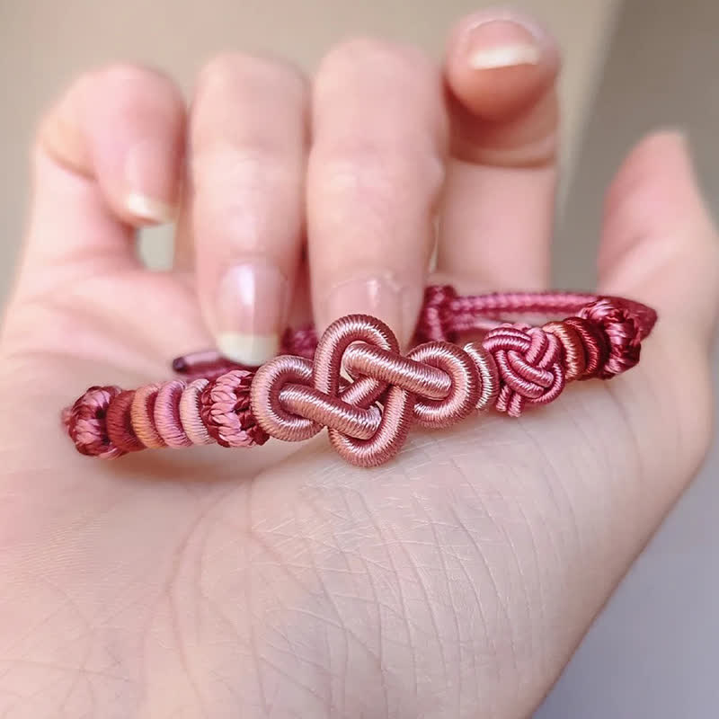 Buddha Stones Hand-Woven Jade Beads Luck Pink String Bracelet - Pink Without Accessory - image 9