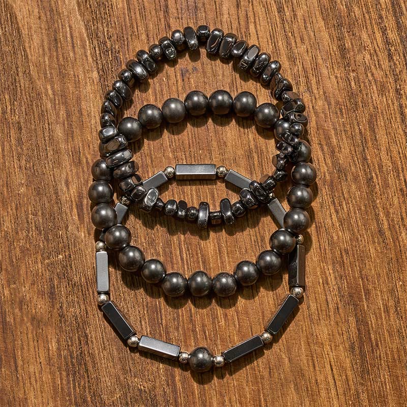 Buddha Stones 3pcs Hematite Powerful Bead Bracelet - image 4