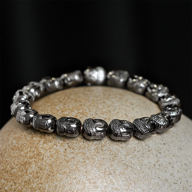 Buddha Stones Hematite Buddha Focus Beads Bracelet - image 4