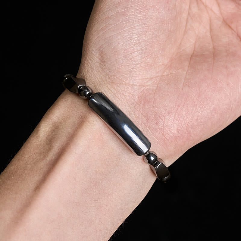 Buddha Stones Hematite Grounding Minimalist Bar Bead Powerful Bracelet - image 7