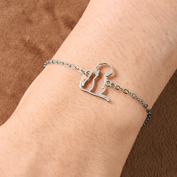 Buddha Stones Titanium Steel Minimalist Dog Cat Pendant Protection Chain Bracelet - image 8
