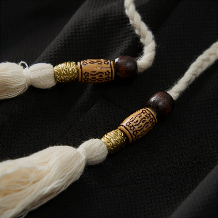 Buddha Stones Summer Boho Drawstring Elastic Waist Geometric Trim Men's Shorts With Pockets - image 16