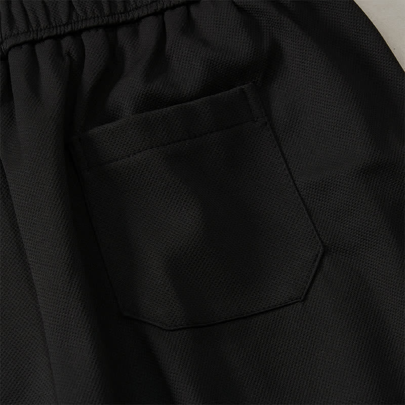 Buddha Stones Summer Boho Drawstring Elastic Waist Geometric Trim Men's Shorts With Pockets - image 13
