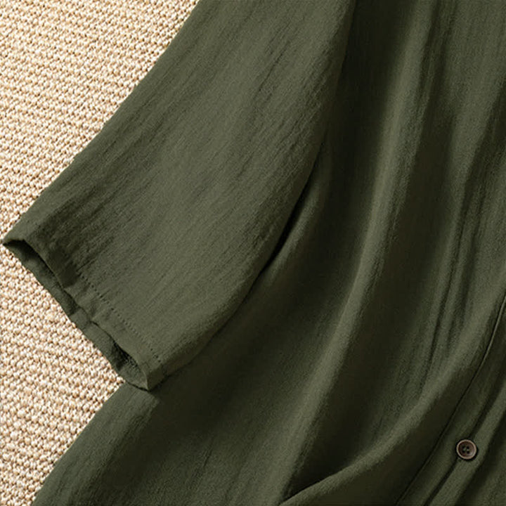 Buddha Stones Spring Casual Minimalist Button-Up Solid Women's Three-Quarter Sleeve Shirts With Patch Pocket - image 19