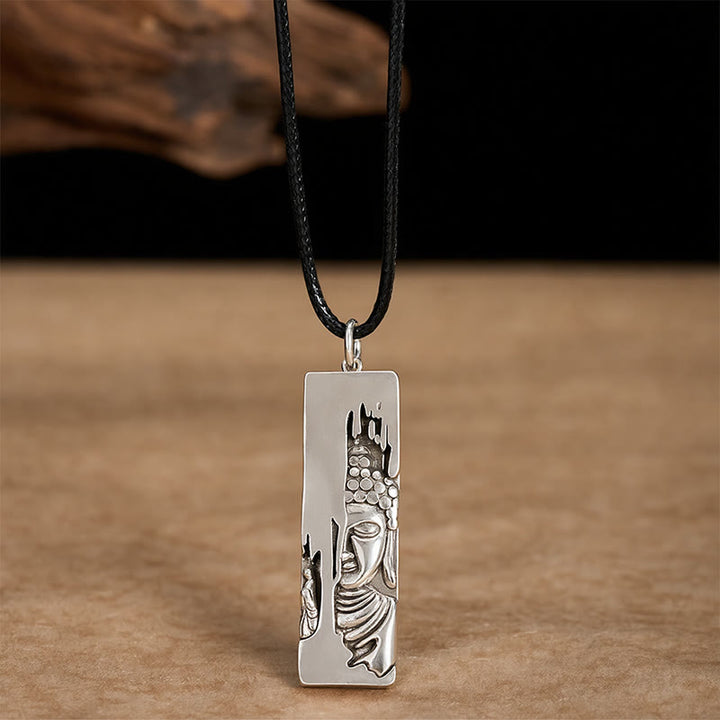 Buddha Stones Tathagata Buddha Strength Protection Amulet Lucky Vintage Style Pendant Necklace - image 1