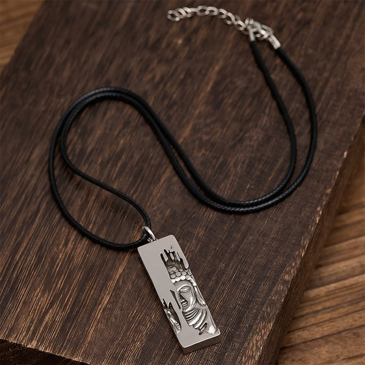 Buddha Stones Tathagata Buddha Strength Protection Amulet Lucky Vintage Style Pendant Necklace - image 5