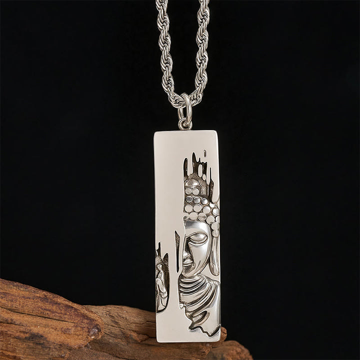 Buddha Stones Tathagata Buddha Strength Protection Amulet Lucky Vintage Style Pendant Necklace - Vintage Style Buddha+60cm Twist Chain - image 15