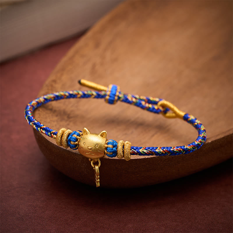 Buddha Stones Copper Cat Fish Multiple Colors String Balance Bracelet - image 13