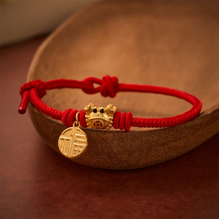 Buddha Stones Fu Character Chinese Coin Red String Fortune Bracelet - image 12