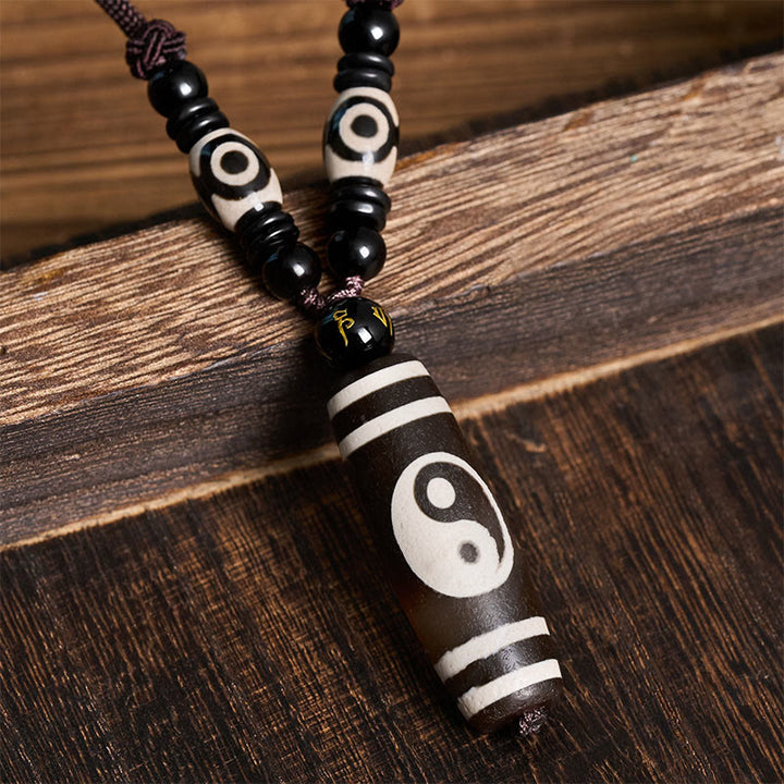 Buddha Stones Black Onyx Yin Yang Balance Necklace - image 1