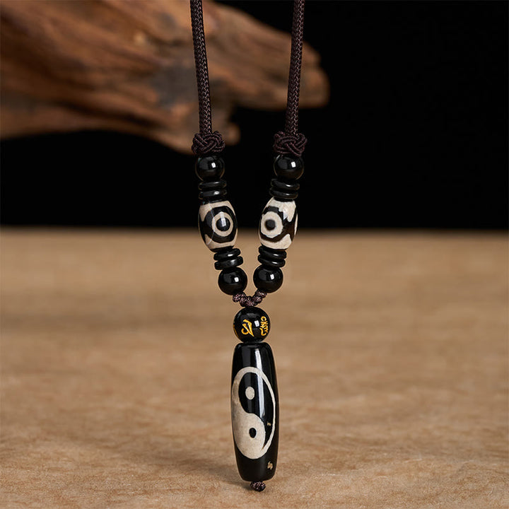Buddha Stones Black Onyx Yin Yang Harmony Rope Necklace - Yin Yang(Balance ♥ Harmony) - image 0