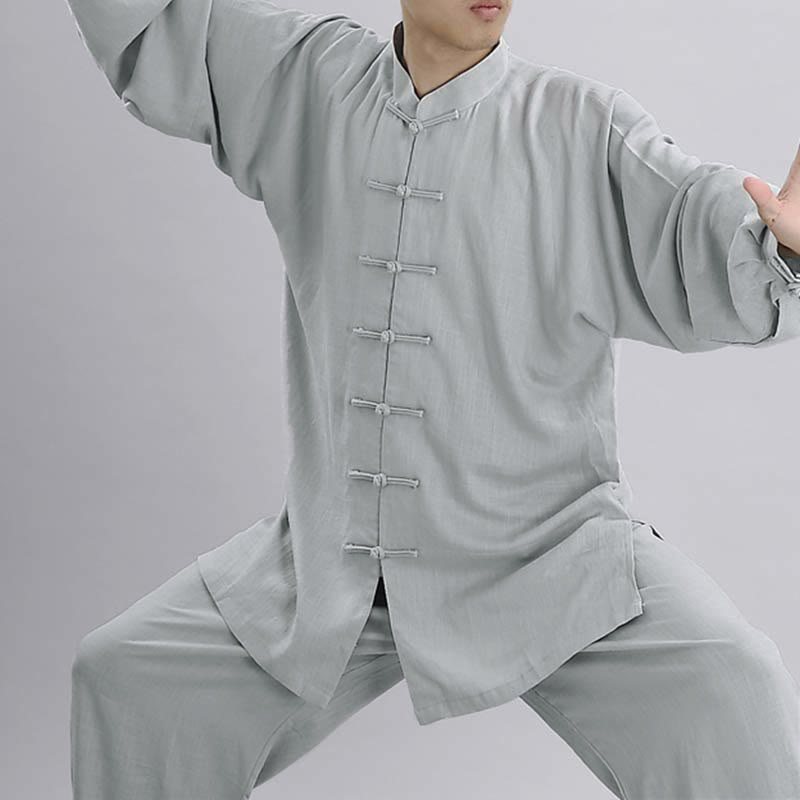 Buddha Stones Meditation Zen Prayer Spiritual Tai Chi Qigong Practice Unisex Embroidery Clothing Set - image 3