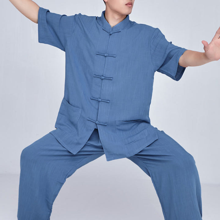 Buddha Stones Meditation Zen Prayer Spiritual Tai Chi Qigong Practice Unisex Embroidery Clothing Set - image 28