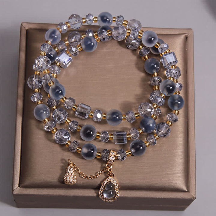 Buddha Stones Candy Agate Gourd Charm Triple Wrap Harmony Bracelet - image 4