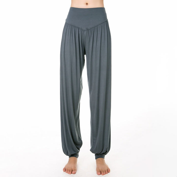 Buddha Stones Plain Color Loose Modal Yoga Dance Harem Pants - image 13