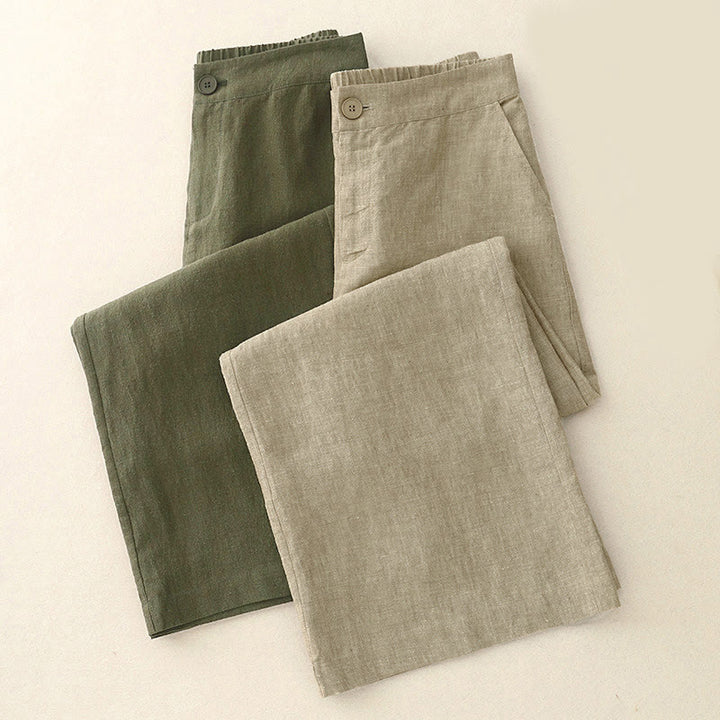 Buddha Stones Casual Plain Women's Elastic Waist  Wide Leg Pants With Pockets - image 12