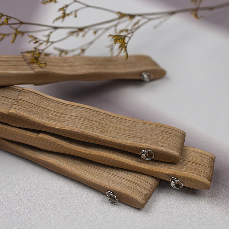Buddha Stones Bamboo Hollow-Carved Famous Spots Landscapes Animals Tassel Folding Fan - image 25