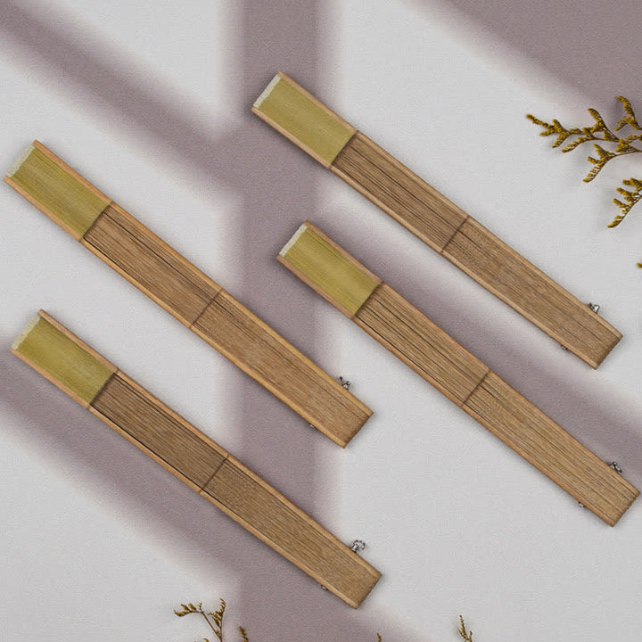 Buddha Stones Bamboo Hollow-Carved Famous Spots Landscapes Animals Tassel Folding Fan - image 24