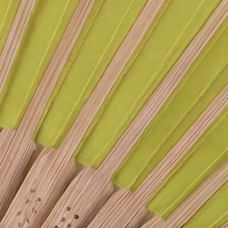 Buddha Stones Dual Tone Bamboo Folding Eastern Style Fan - image 5
