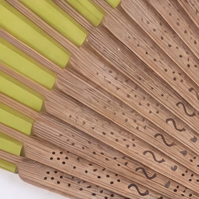 Buddha Stones Dual Tone Bamboo Folding Eastern Style Fan - image 4