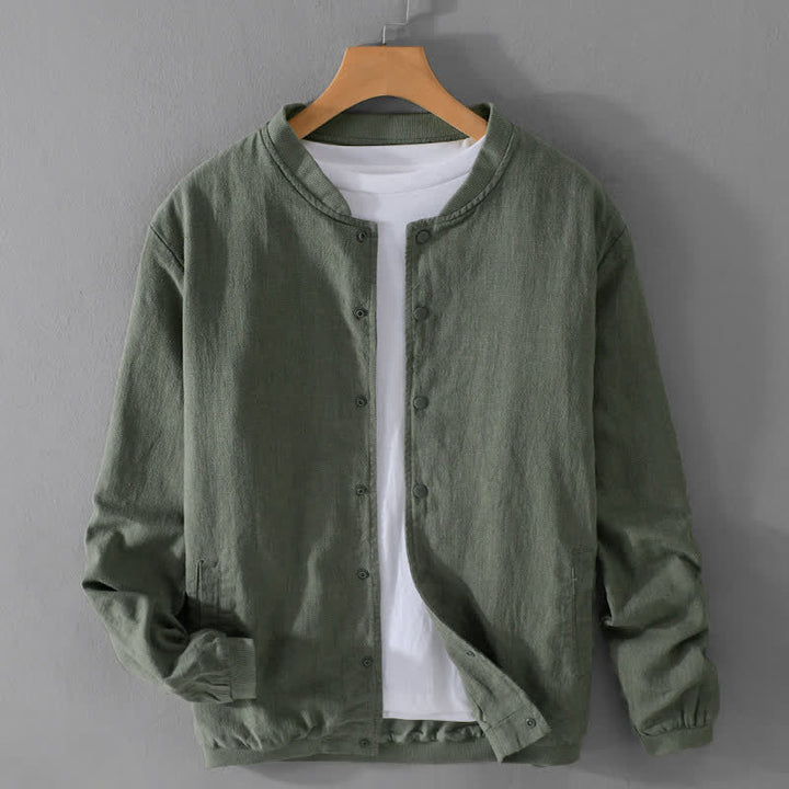 Buddha Stones Spring Casual Minimalist Button-Up Solid Men's Jacket With Pockets - DarkOliveGreen - US/UK/AU42，EU52 (3XL) - image 14