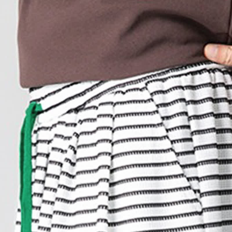 Buddha Stones Fall Casual Minimalist Drawstring Striped Design Ankle Pants Men's Straight Leg Pants With Pocket - image 23
