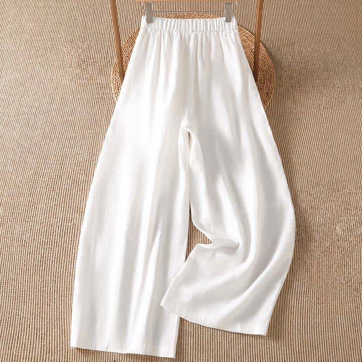 Buddha Stones Spring Summer Casual Solid Zipper Design Ankle Pants Women's Wide Leg Pants With Pocket - image 11