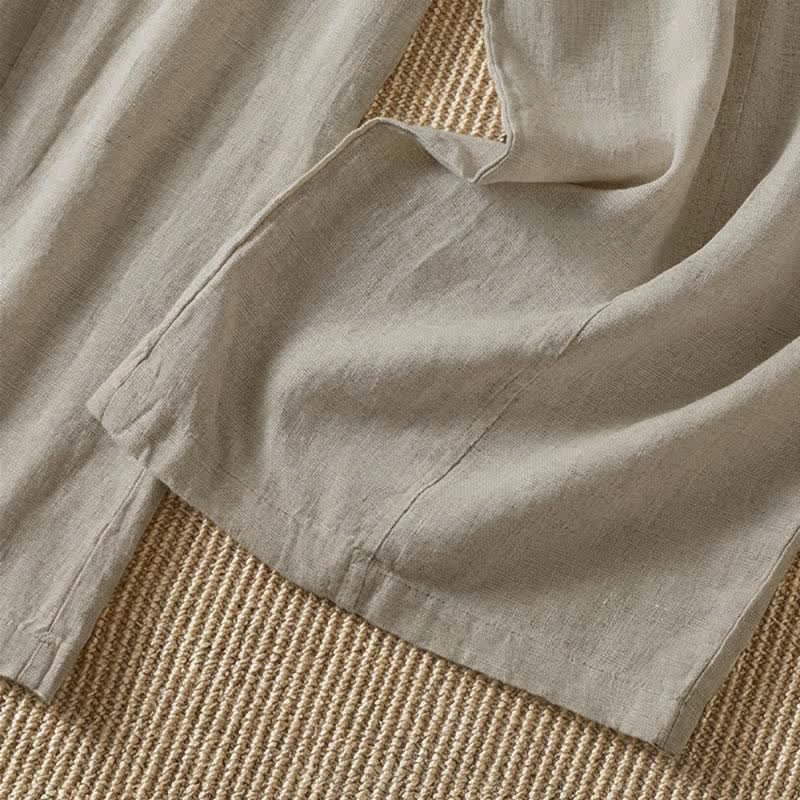 Buddha Stones Spring Summer Casual Solid Zipper Design Ankle Pants Women's Wide Leg Pants With Pocket - image 8